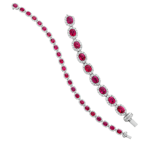 3.11CT DIAMOND 8.05CT RUBY BRACELET