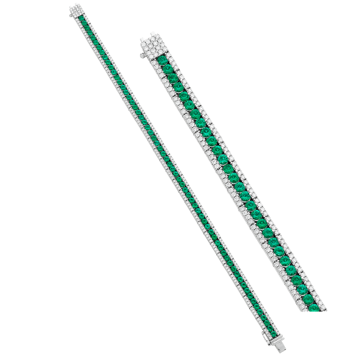 1.84CT DIAMOND 3.72CT EMERALD BRACELET