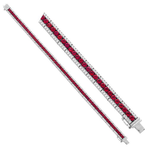1.84CT DIAMOND 4.96CT RUBY BRACELET