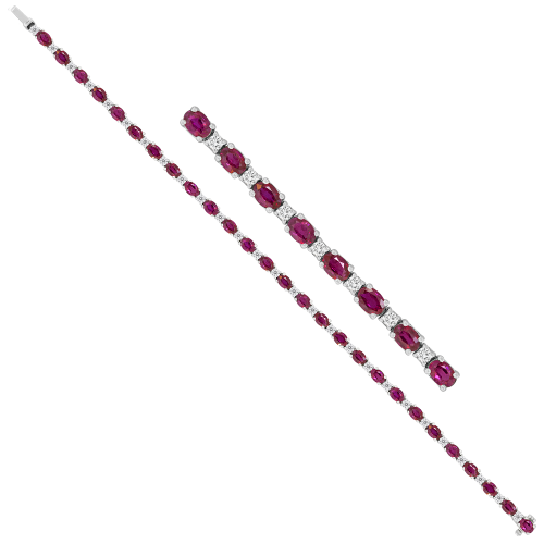 0.81CT DIAMOND 6.21CT RUBY BRACELET