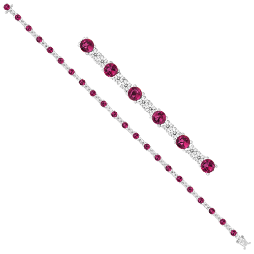 1.54CT DIAMOND 3.30CT RUBY BRACELET