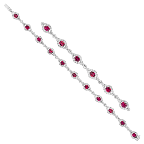 2.79CT DIAMOND 3.85CT RUBY BRACELET
