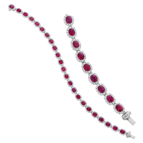 4.20CT DIAMOND 7.35CT RUBY BRACELET