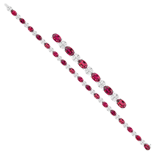 2.38CT DIAMOND 9.35CT RUBY BRACELET