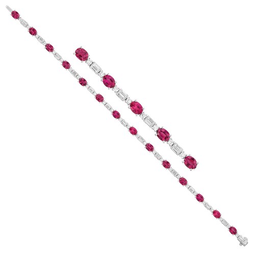 1.66CT DIAMOND 7.00CT RUBY BRACELET