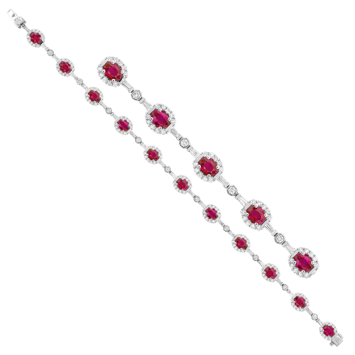 2.54CT DIAMOND 6.00CT RUBY BRACELET