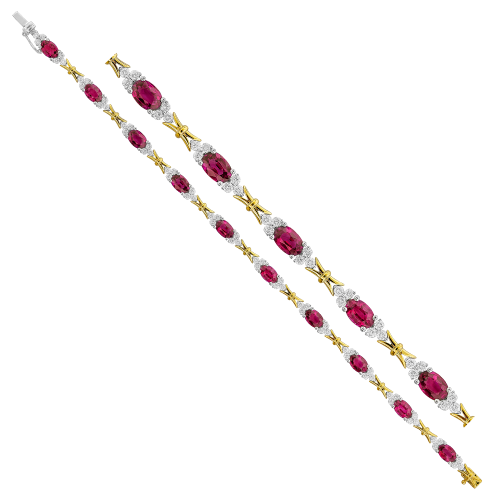 1.20CT DIAMOND 5.50CT RUBY BRACELET