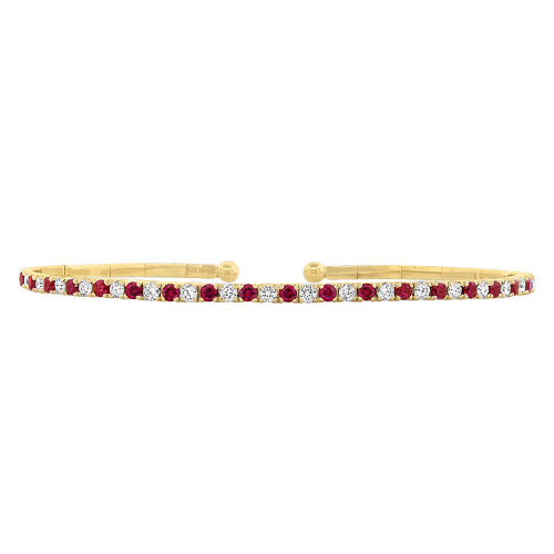 0.60CT DIAMOND 0.76CT RUBY BANGLE