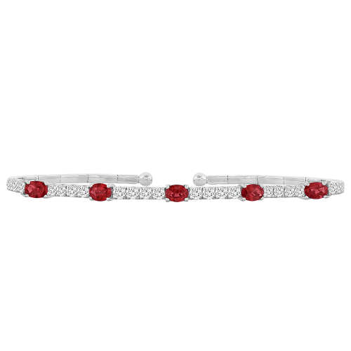 0.84CT DIAMOND 1.15CT RUBY BANGLE