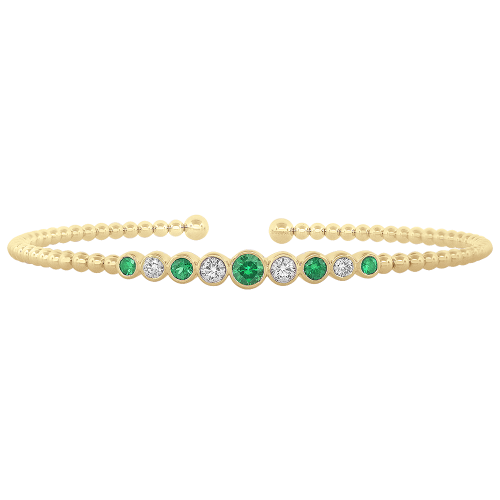 0.26CT DIAMOND 0.33CT EMERALD BANGLE