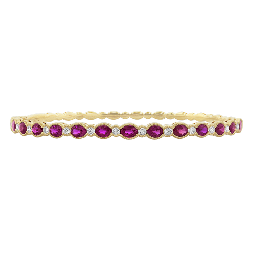 0.46CT DIAMOND 3.22CT RUBY BANGLE