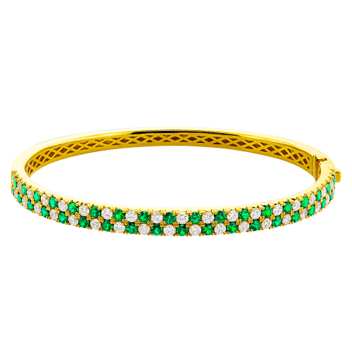 1.67CT DIAMOND 1.48CT EMERALD BANGLE