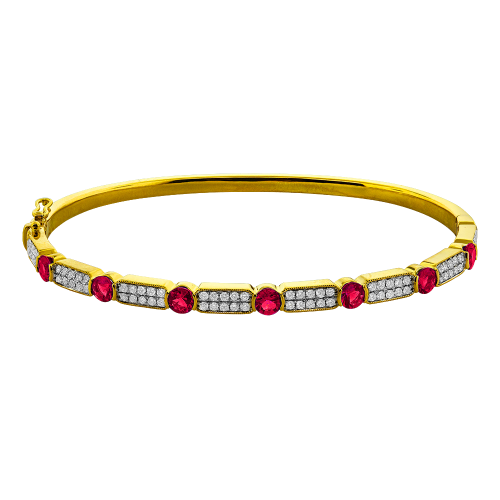0.50CT DIAMOND 1.40CT RUBY BANGLE