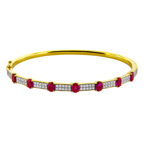 0.50CT DIAMOND 2.45CT RUBY BANGLE