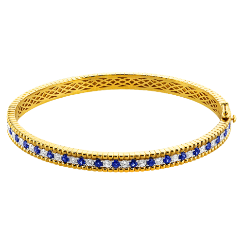 0.81CT DIAMOND 1.14CT SAPPHIRE BANGLE