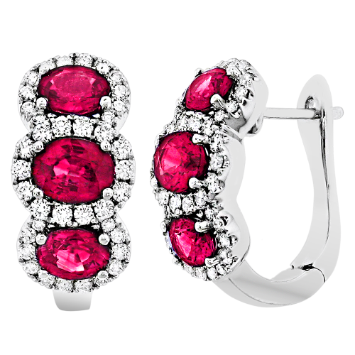 0.50CT DIAMOND 2.40CT RUBY EARRING