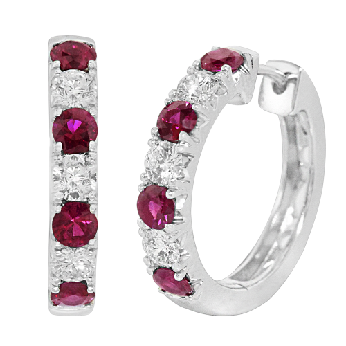0.54CT DIAMOND 0.80CT RUBY EARRING