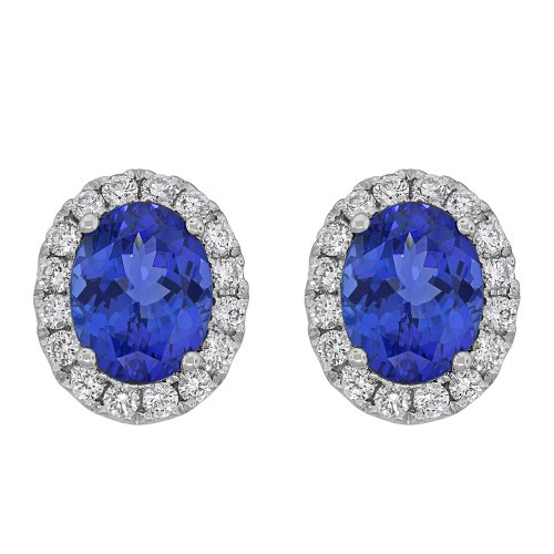 0.64CT DIAMOND 4.00CT TANZANITEEARRING
