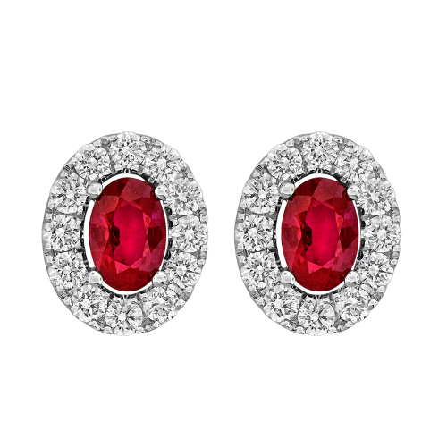 0.60CT DIAMOND 1.10CT RUBY EARRING