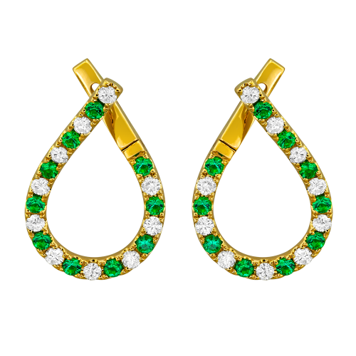 0.70CT DIAMOND 0.60CT EMERALD EARRING