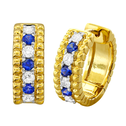 0.28CT DIAMOND 0.30CT SAPPHIRE EARRING