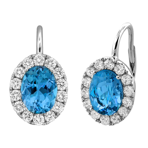 0.70CT DIAMOND 2.70CT AQUAMARINEEARRING
