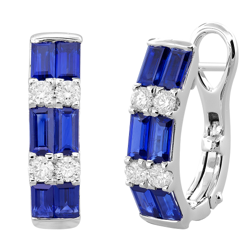 0.28CT DIAMOND 2.40CT SAPPHIRE EARRING