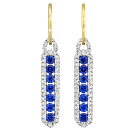 0.38CT DIAMOND 0.98CT SAPPHIRE EARRING