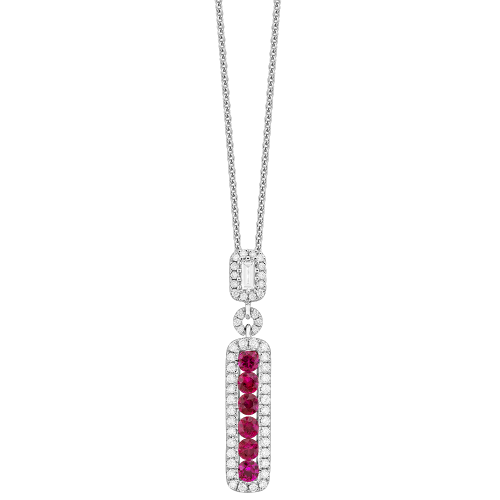 0.47CT DIAMOND 0.54CT RUBY PENDANT