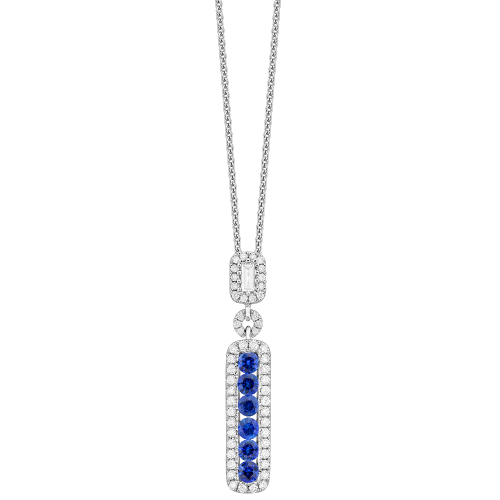0.47CT DIAMOND 0.54CT SAPPHIRE PENDANT