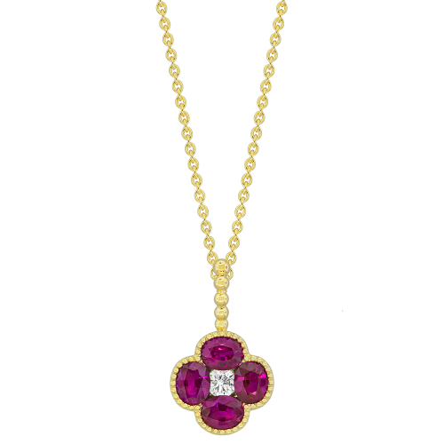 0.11CT DIAMOND 1.40CT RUBY PENDANT