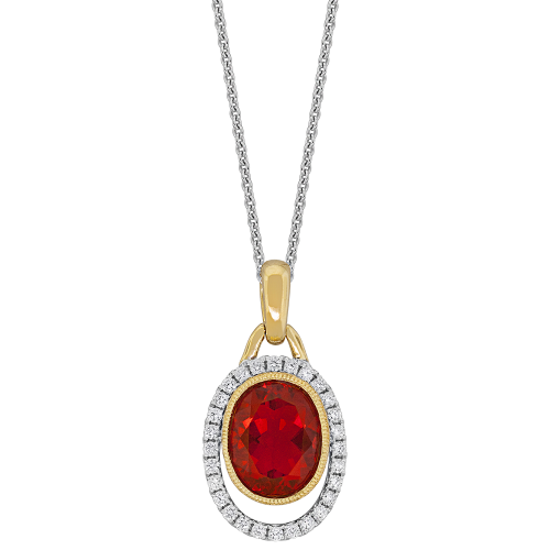 0.25CT DIAMOND 2.00CT FIREOPAL PENDANT