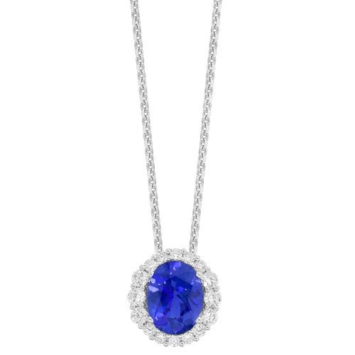 0.41CT DIAMOND 2.00CT TANZANITE PENDANT