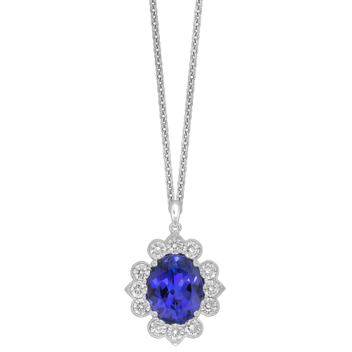 0.78CT DIAMOND 2.80CT TANZANITE PENDANT