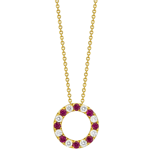 0.32CT DIAMOND 0.40CT RUBY PENDANT
