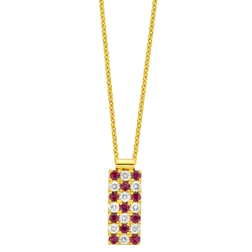 0.30CT DIAMOND 0.55CT RUBY PENDANT