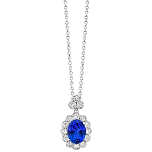 0.59CT DIAMOND 1.50CT TANZANITE PENDANT