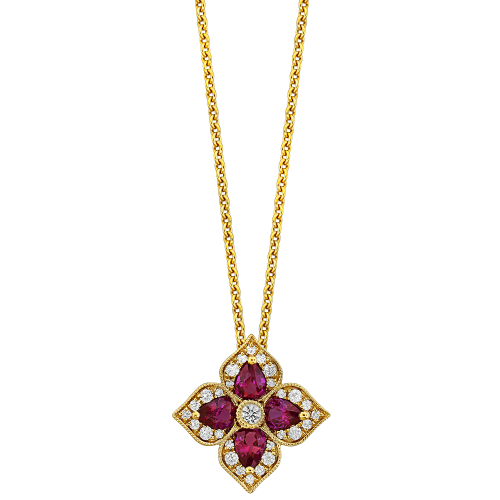 0.18CT DIAMOND 0.80CT RUBY PENDANT