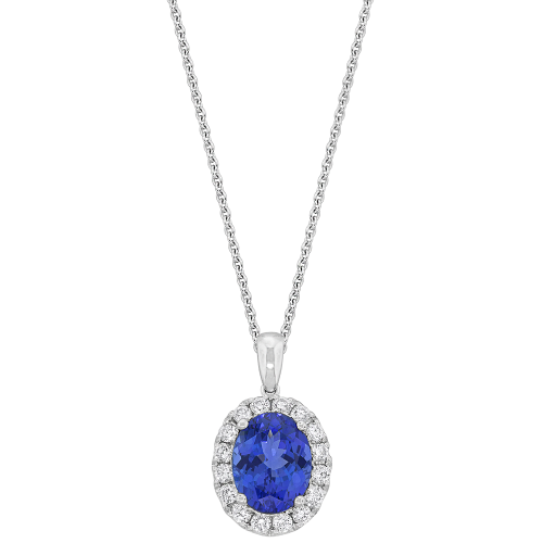0.36CT DIAMOND 2.80CT  TANZANITE PENDANT
