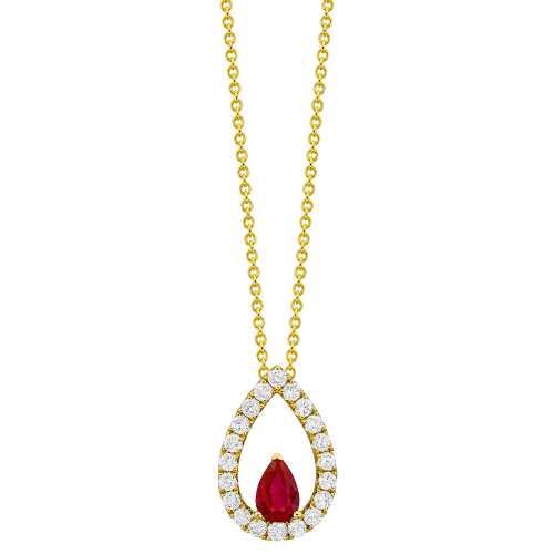 0.40CT DIAMOND 0.50CT RUBY PENDANT
