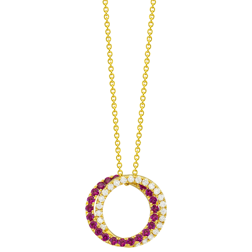 0.26CT DIAMOND 0.63CT RUBY PENDANT