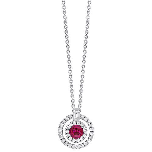 0.38CT DIAMOND 0.38CT RUBY PENDANT