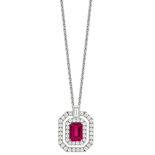 0.45CT DIAMOND 0.70CT RUBY PENDANT