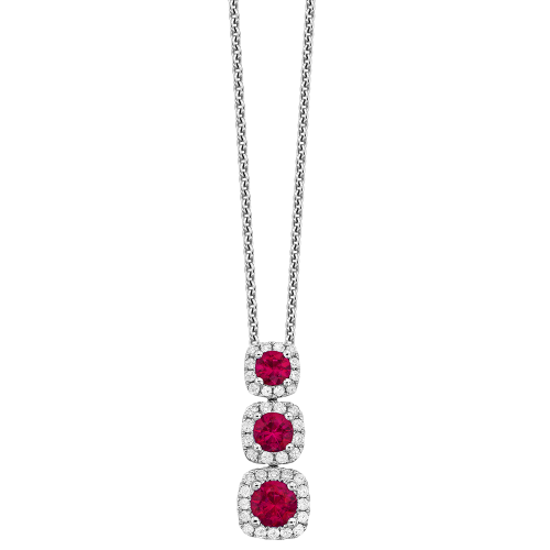 0.18CT DIAMOND 0.58CT RUBY PENDANT
