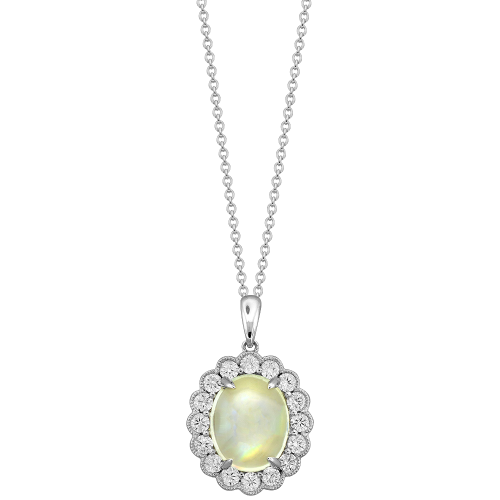 0.64CT DIAMOND 4.25CT MOONSTONE PENDANT