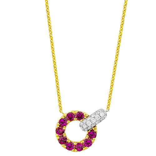 0.20CT DIAMOND 0.72CT RUBY PENDANT