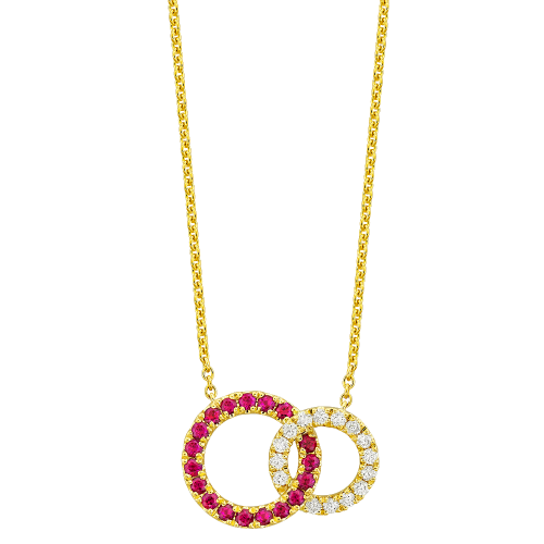 0.17CT DIAMOND 0.36CT RUBY PENDANT