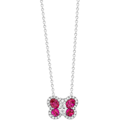 0.28CT DIAMOND 0.70CT RUBY PENDANT