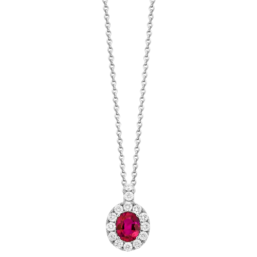 0.28CT DIAMOND 0.55CT RUBY PENDANT