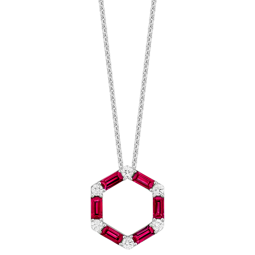 0.24CT DIAMOND 1.20CT RUBY PENDANT